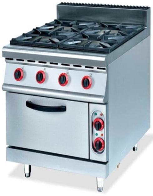 700 RANGE - 4 BURNER RANGE WITH GAS OVEN - cater-care